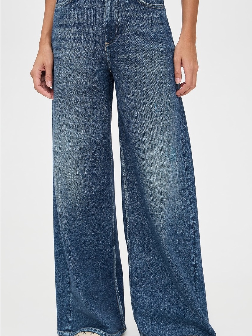 rag & bone Wide-Leg Jeans in Medium Blue Wash